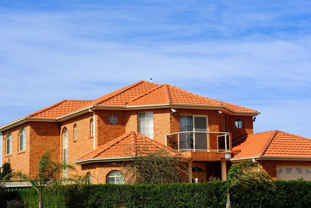 Modern house with terracotta roof tiles