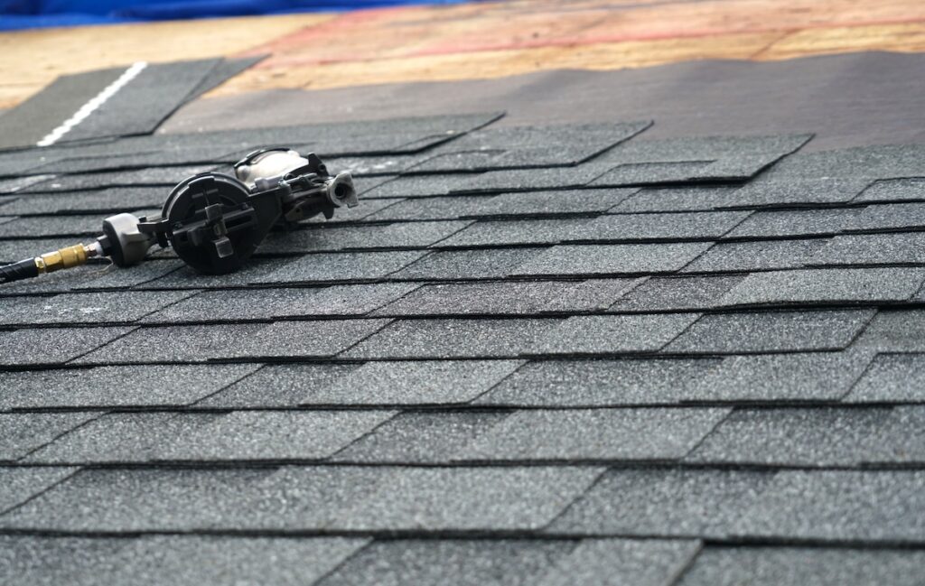 Nail gun on roof